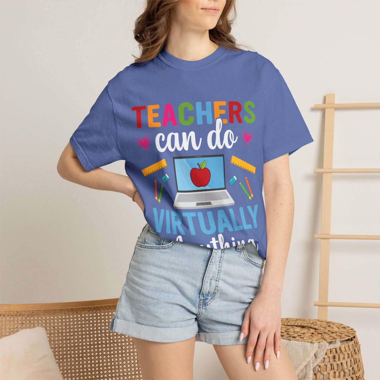 Inspirational Teacher Can Do Virtually Anything Enlightenment Bridge Builder Lifelong Mission Unisex Heavy Cotton T-Shirt