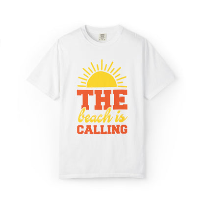 Enjoyable The Beach Is Calling Beach Life Sun Sand Sea Sun Kissed Sea Breeze Beach Sun Glasses Palm Trees Unisex Heavy Cotton T-Shirt