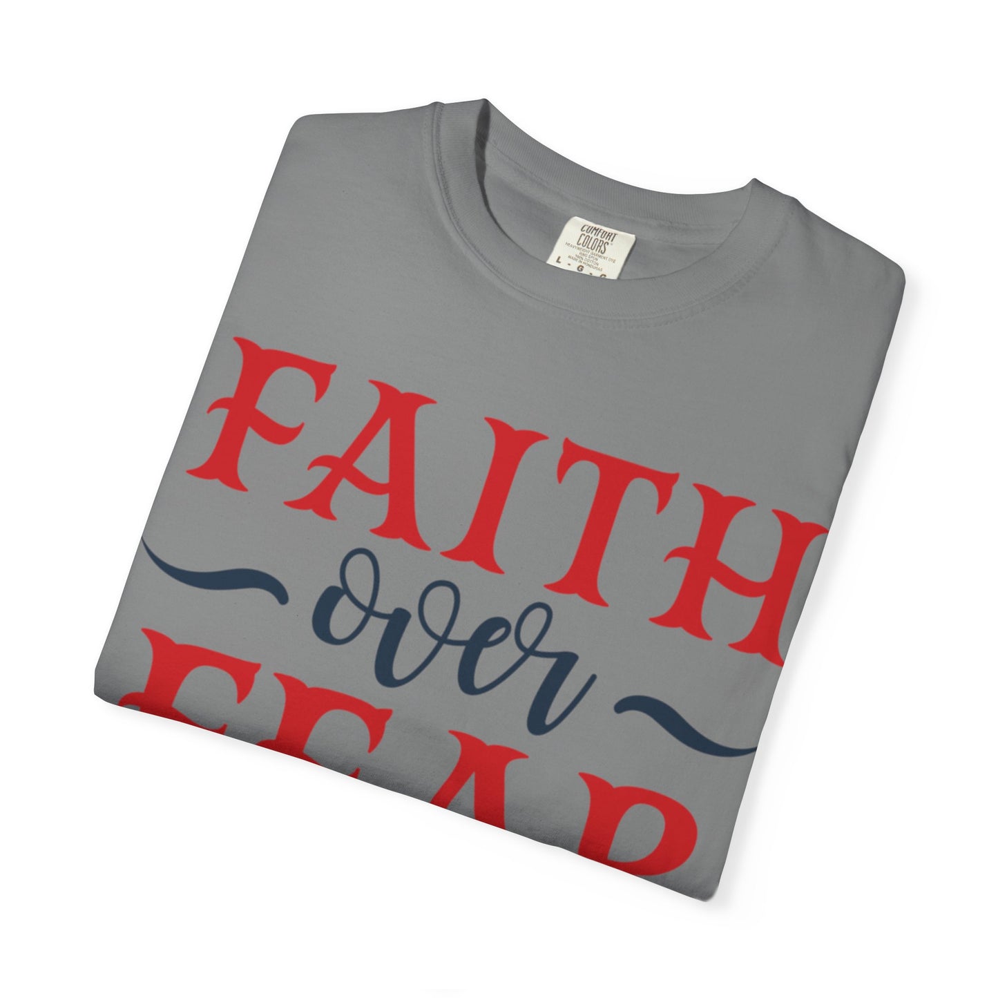 Faith Over Fear Stop Wishing Start Doing Action Goal Setting Modern Tee Achievement Self-Improvement Unisex Heavy Cotton T-Shirt