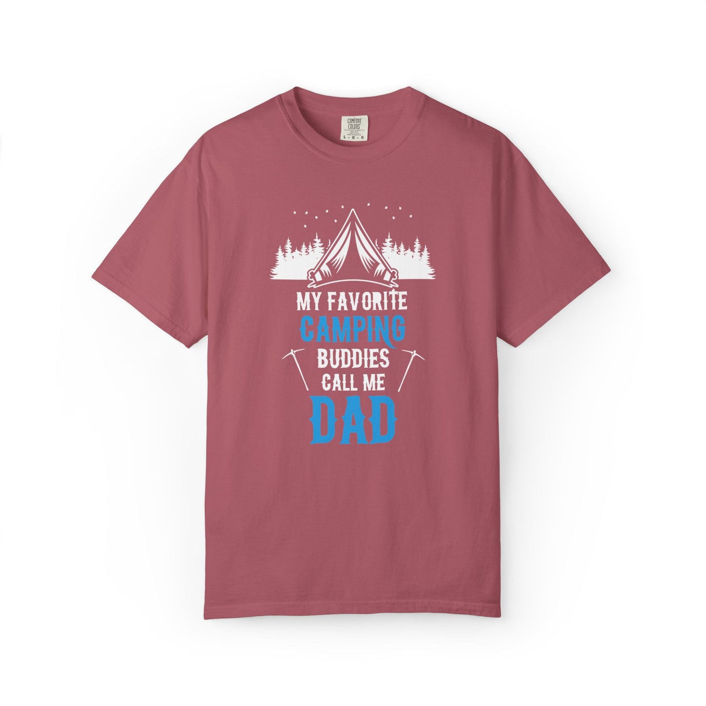 Funny My Favorite Camping Buddies Call Me Dad Sarcastic Adventure Mountains Hiking Stars Unisex Heavy Cotton T-Shirt