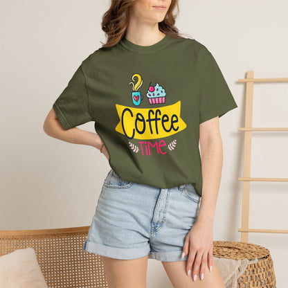 Funny Coffee Time Beans Latte Lovers Tee Black Brew Addicted Barista Freak Unisex Heavy Cotton T-Shirt