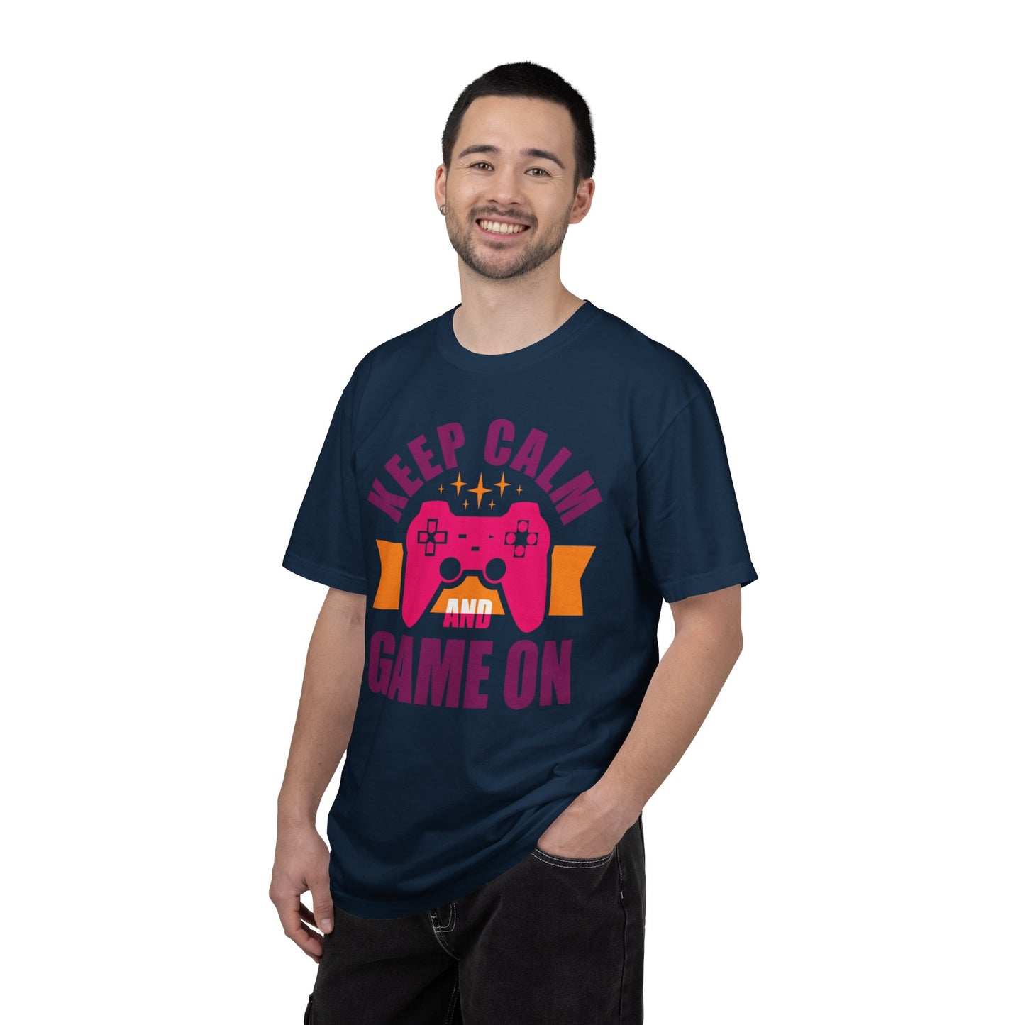 Inspirational Keep Calm And Game On Pro Gamer Skills Gaming Mindset Gaming Community Gaming Console Unisex Heavy Cotton T-Shirt