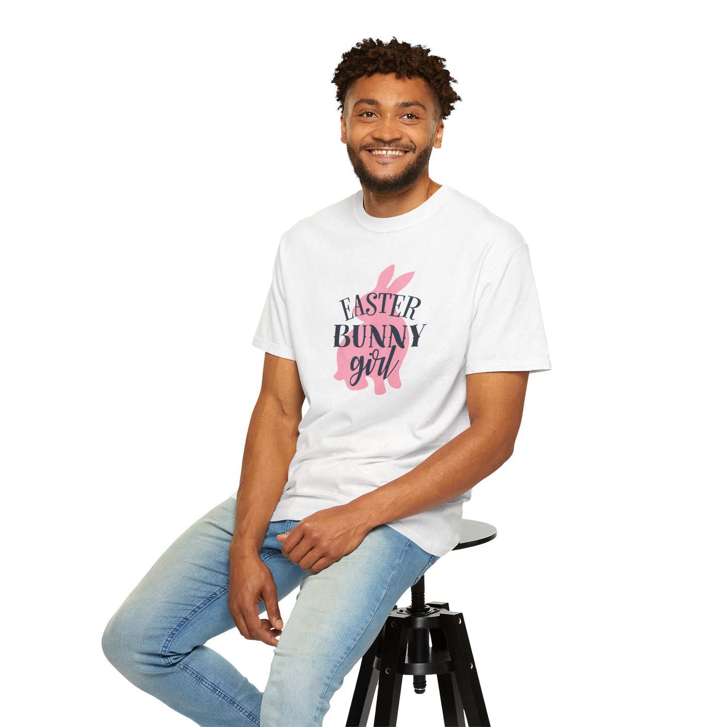 Easter Bunny Girl Holy Week Celebration Spring Festival Tee Christian Holiday Excitement Eggs Good Friday  Unisex Heavy Cotton T-Shirt