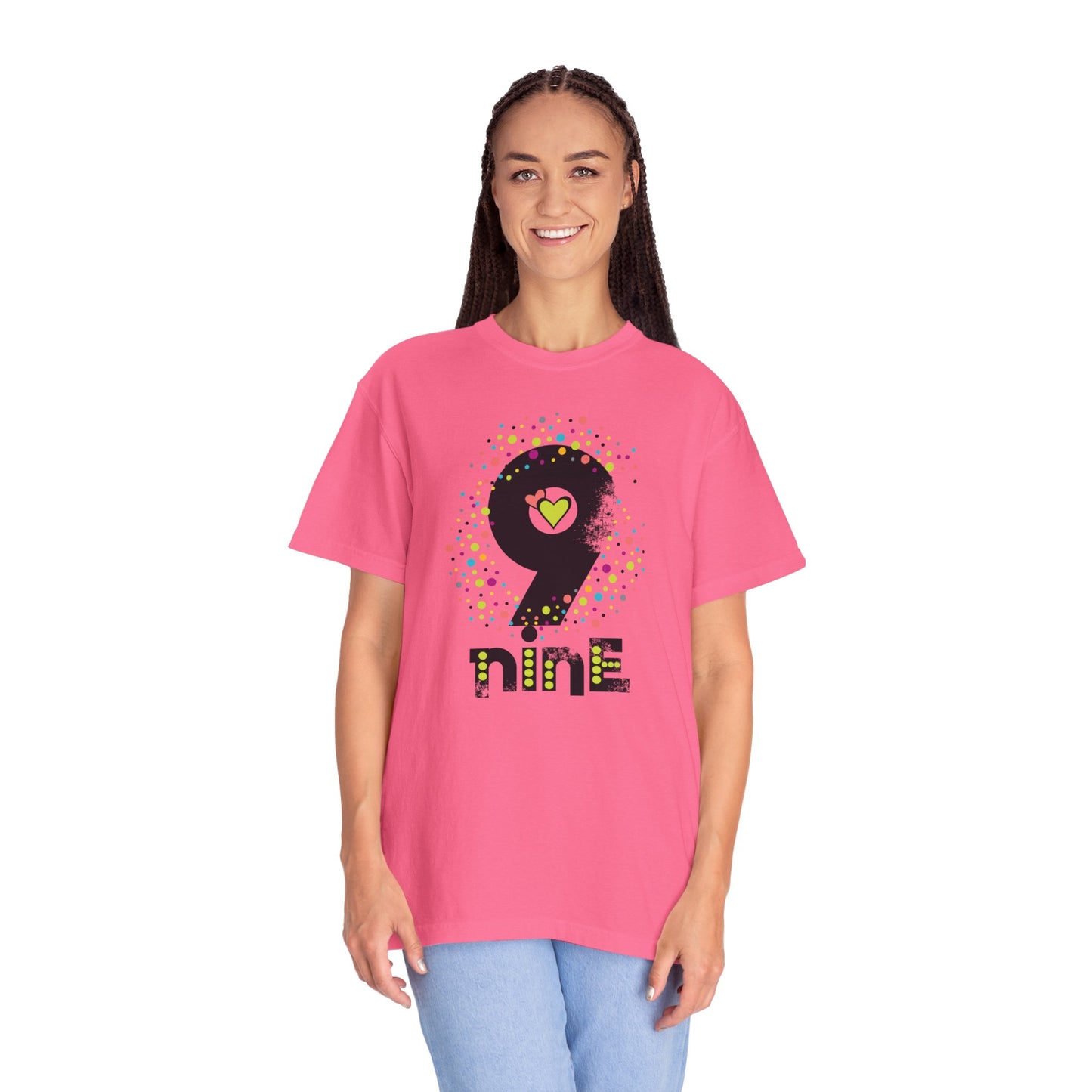 9 Nine Number Flowers Heartwarming Lovely Trendy Tee Sweet Charismatic Beautiful Fragrance Rose Unisex Heavy Cotton T-Shirt