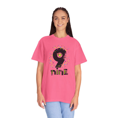 9 Nine Number Flowers Heartwarming Lovely Trendy Tee Sweet Charismatic Beautiful Fragrance Rose Unisex Heavy Cotton T-Shirt