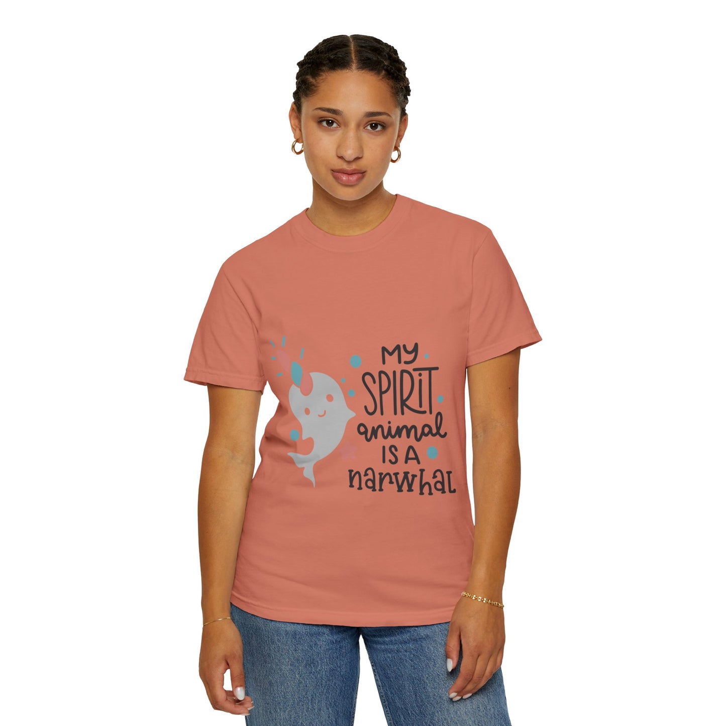 My Spirit Animal Is a Narwhal Unicorn Of The Sea Tusk Tee Inuit Culture Migration Unisex Heavy Cotton T-Shirt