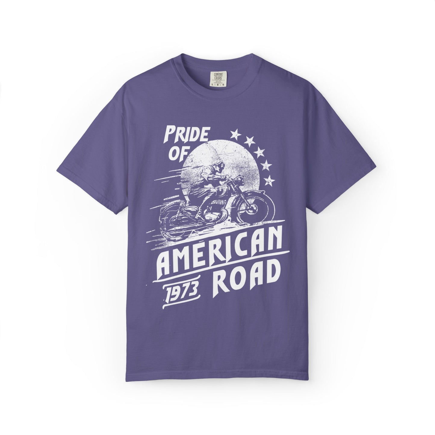 Vintage Pride Of The American Road 1973 Nostalgic Trendy Tee Motorcycle Classic Ride Legendary Bike Unisex Heavy Cotton T-Shirt