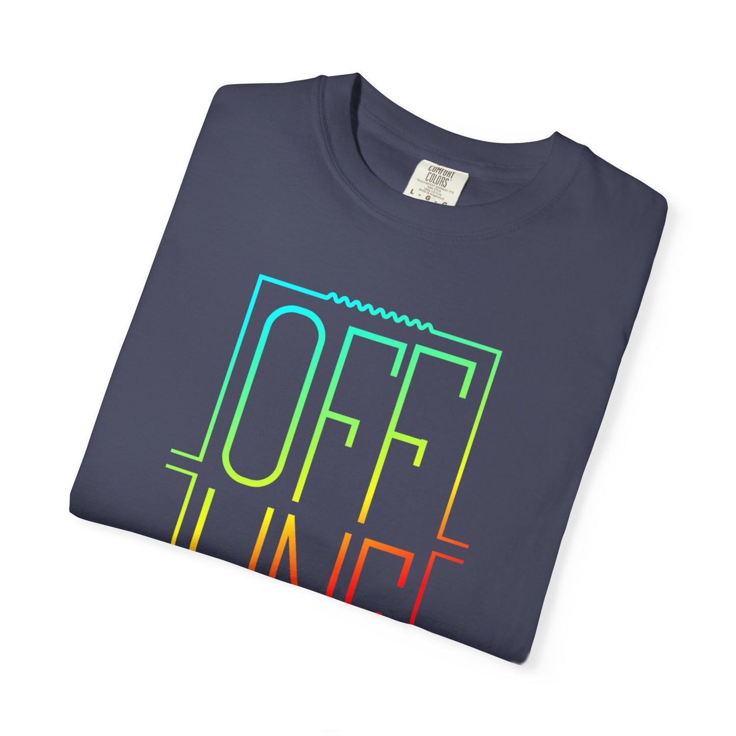 Offline Graphic T-Shirt — Retro Neon Text Tee