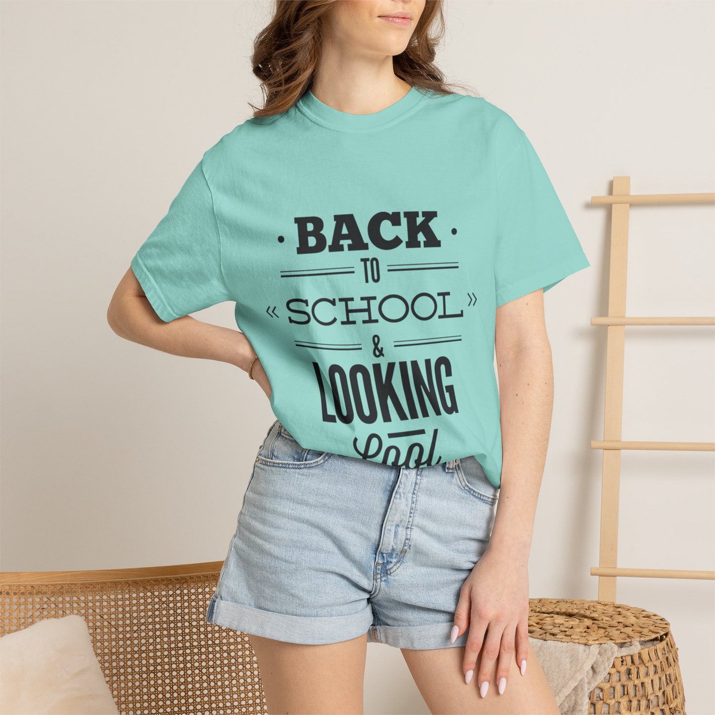Funny Back To School Looking Cool New Beginning Educational Journey New Classroom Backpack Notebooks Unisex Heavy Cotton T-Shirt