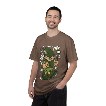 Rhino Robin Hood Folklore Mashup Tee Forest Guardian Adventure Story Fantasy Character Unisex Heavy Cotton T-Shirt