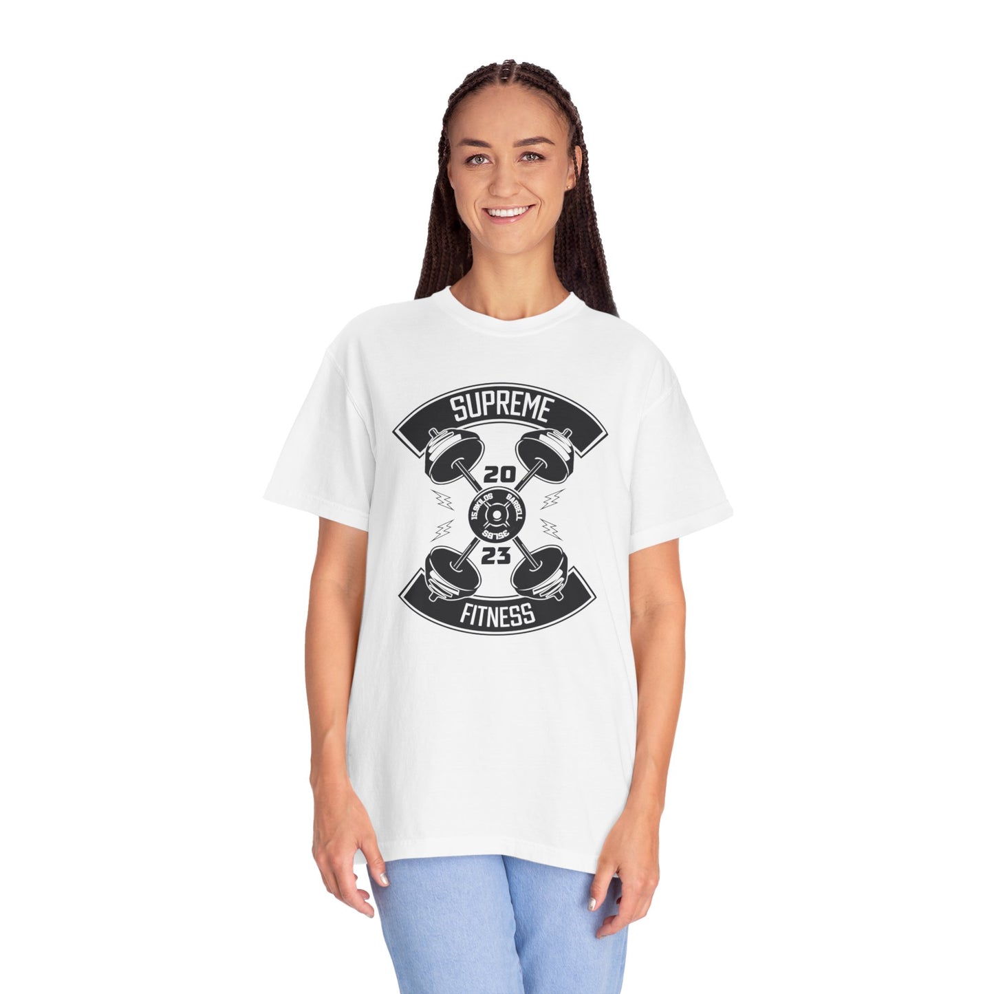 Inspirational Supreme Fitness Body Building Health & Supplements Fitness Lovers Dumbbells Bodybuilders Unisex Heavy Cotton T-Shirt