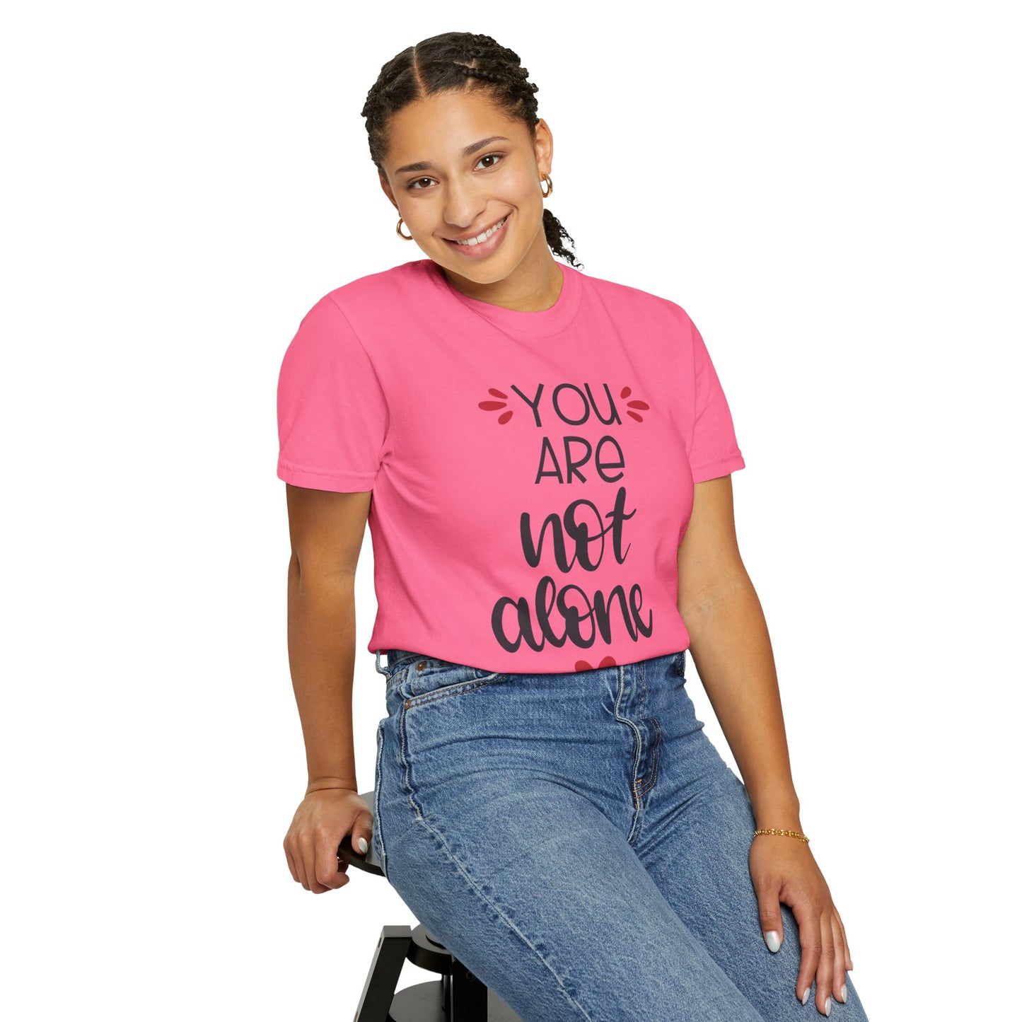 You Are Not Alone Emotional Bond Affection Lovers Tee Romantic Relationship Forever Support Unisex Heavy Cotton T-Shirt