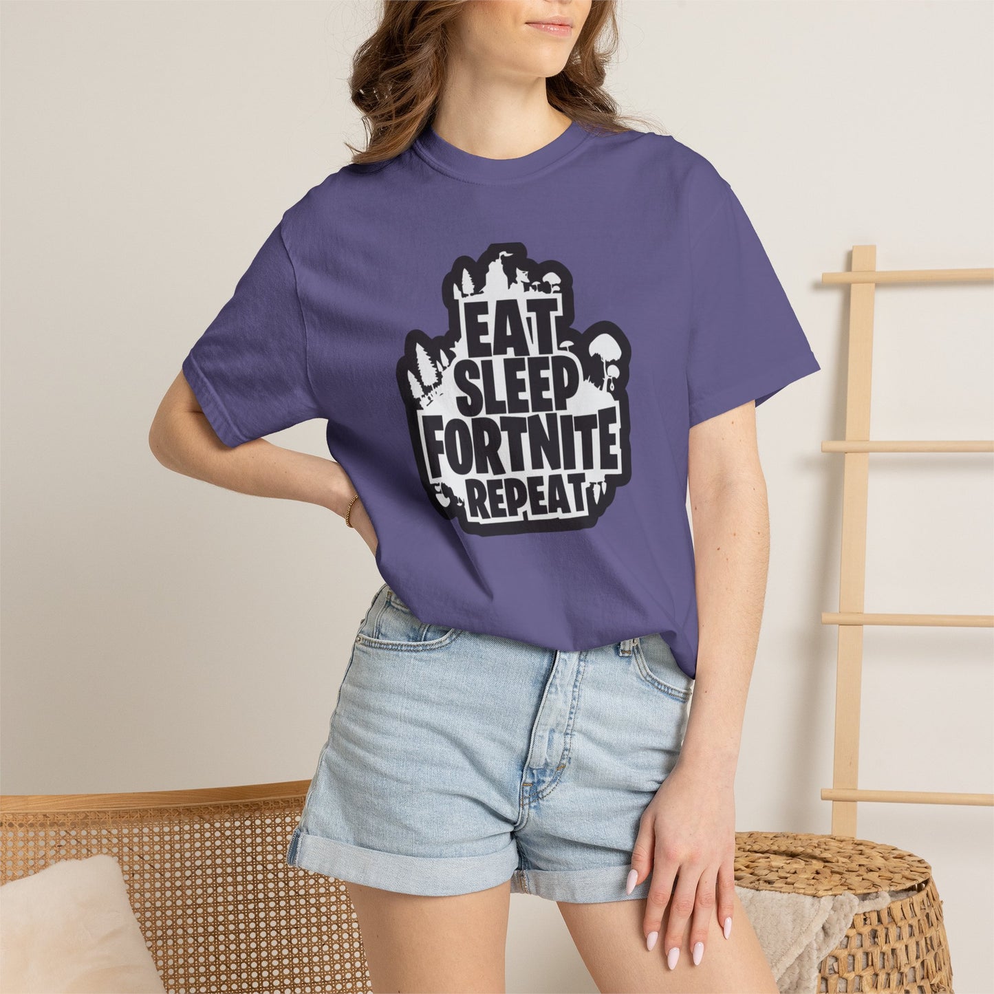 Eat Sleep Fortnite Battle Royale Squad Gameplay Passion Tee Solo Missions Social Gaming Unisex Heavy Cotton T-Shirt
