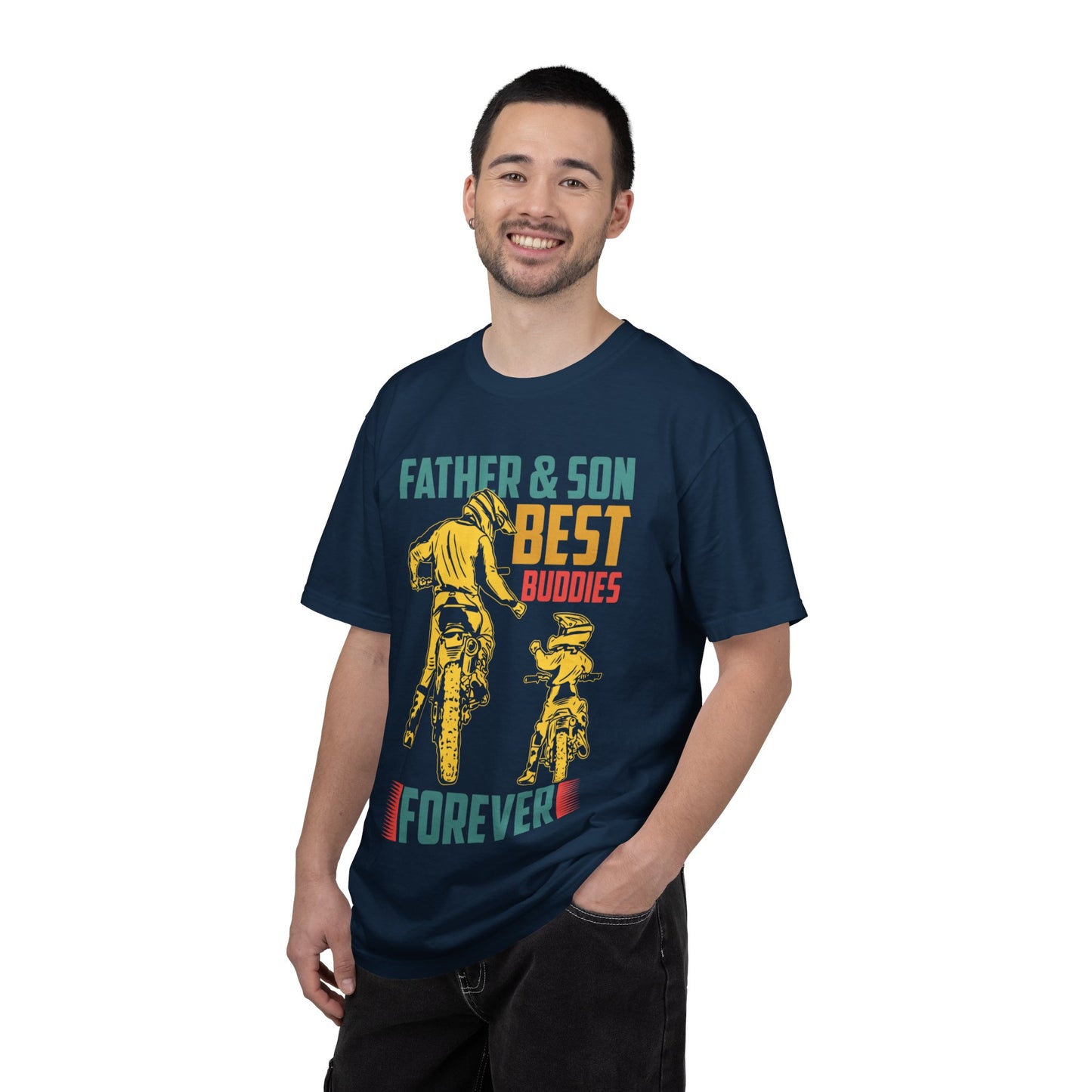 Lovable Father And Son Best Buddies Forever Role Model Loving Father Fatherhood Heroic Dad Unisex Heavy Cotton T-Shirt
