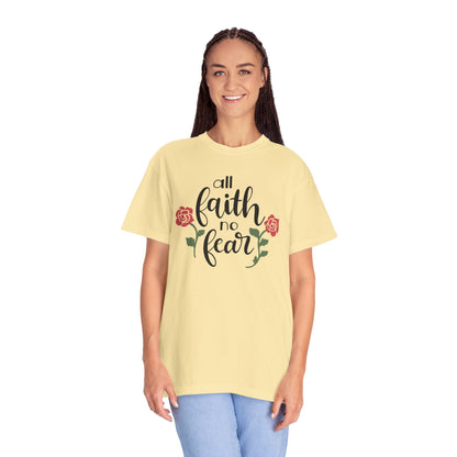 All Faith No Fear Stop Wishing Start Doing Action Goal Setting Modern Tee Achievement Self-Improvement Unisex Heavy Cotton T-Shirt