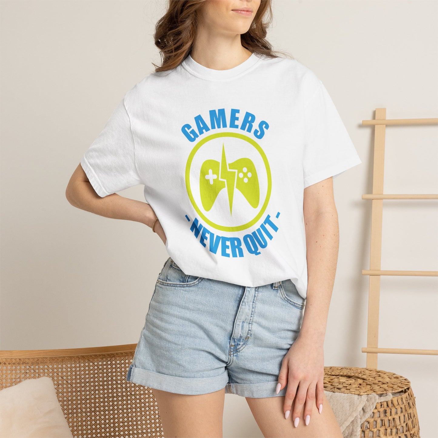 Inspirational Gamers Never Quit Virtual Immortality Forever A Gamer Immortalized In Pixels Unisex Heavy Cotton T-Shirt