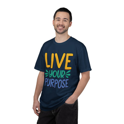 Live Your Purpose Inspirational Tee Stay Focused Positive Message Set Your Goal Empowering Personal Growth Unisex Heavy Cotton T-Shirt