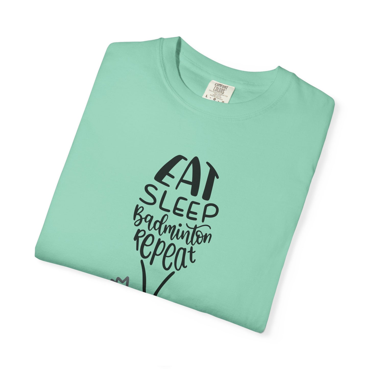 Eat Sleep Badminton Repeat Stay Active Motivation Tee Winning Attitude Sports Dedication Shuttlecock Addiction Unisex Heavy Cotton T-Shirt