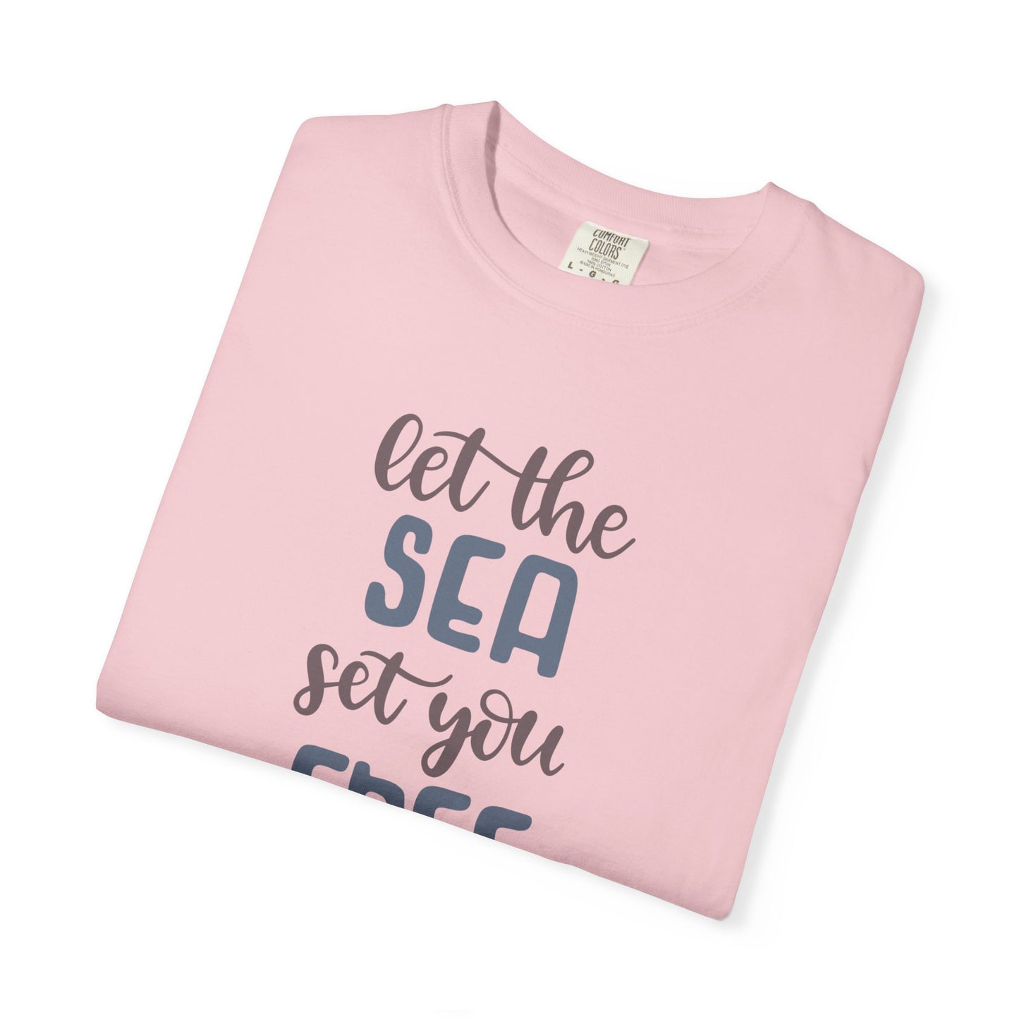 Let The Sea Set You Free Summer Tee Sunshine Days Ice Cream Camping Beachcombing Unisex Heavy Cotton T-Shirt