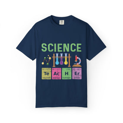 Inspirational Science Microscope Periodic Table Science Lab Chemicals Unisex Heavy Cotton T-Shirt