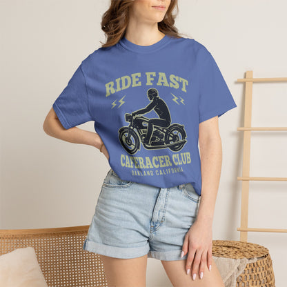 Thriller Ride Fast Caferacer Motorcycle Club Bike Lovers High-speed Adventure Bike Unisex Heavy Cotton T-Shirt
