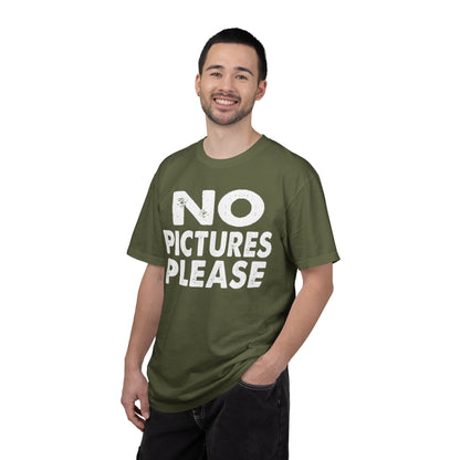 No Picture Please Photogenic Tee No Flash Camera-Shy Personal Space Unisex Heavy Cotton T-Shirt