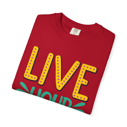Live Your Purpose Inspirational Tee Stay Focused Positive Message Set Your Goal Empowering Personal Growth Unisex Heavy Cotton T-Shirt