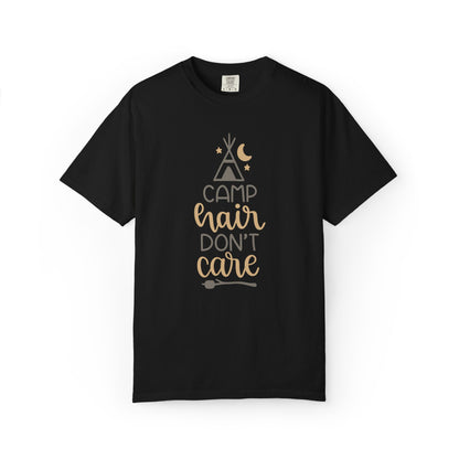Camp Hair Don’t Care Adventure Mountain Tee Fun Activities Unisex Heavy Cotton T-Shirt
