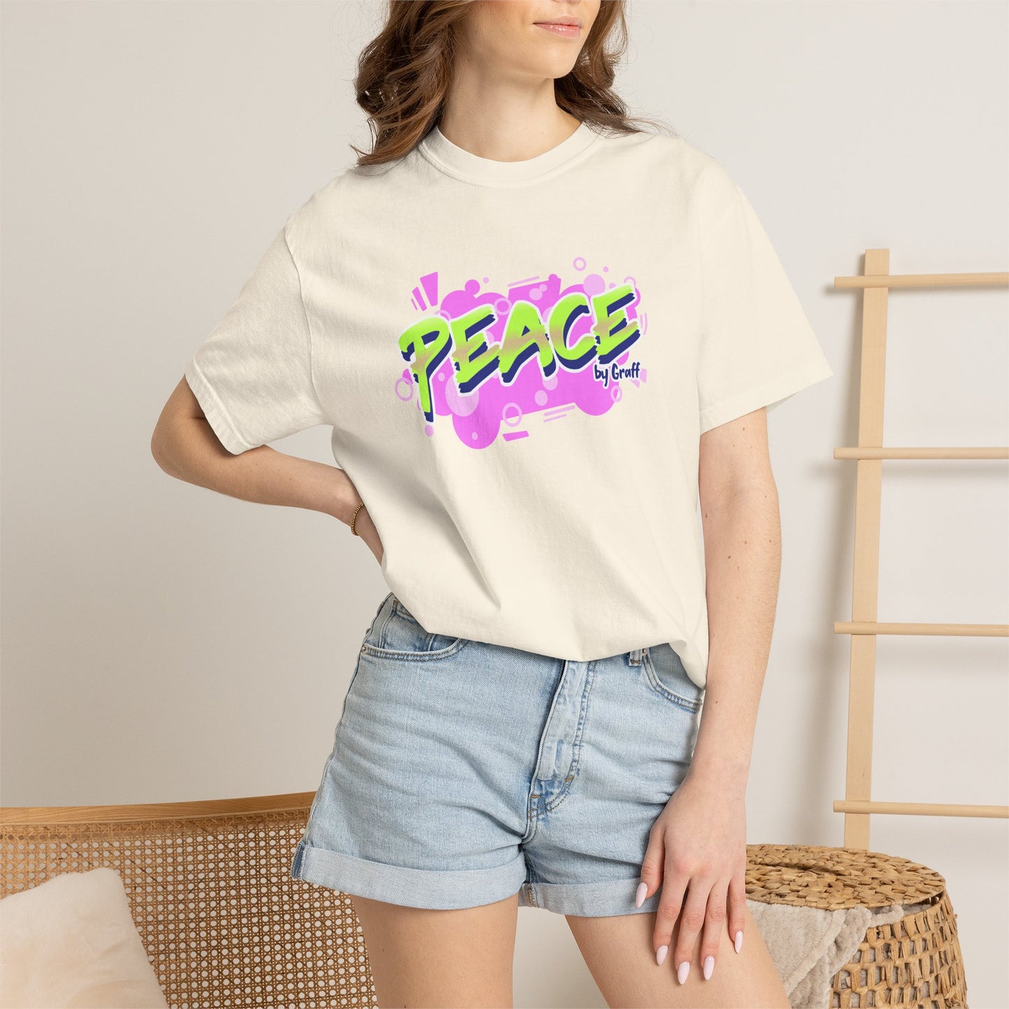 Graffiti Logo Maker Featuring Bubbly Graphics Unisex Heavy Cotton T-Shirt