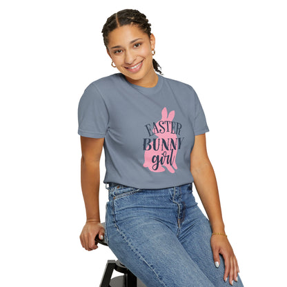 Easter Bunny Girl Holy Week Celebration Spring Festival Tee Christian Holiday Excitement Eggs Good Friday  Unisex Heavy Cotton T-Shirt