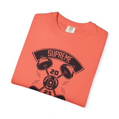 Inspirational Supreme Fitness Body Building Health & Supplements Fitness Lovers Dumbbells Bodybuilders Unisex Heavy Cotton T-Shirt