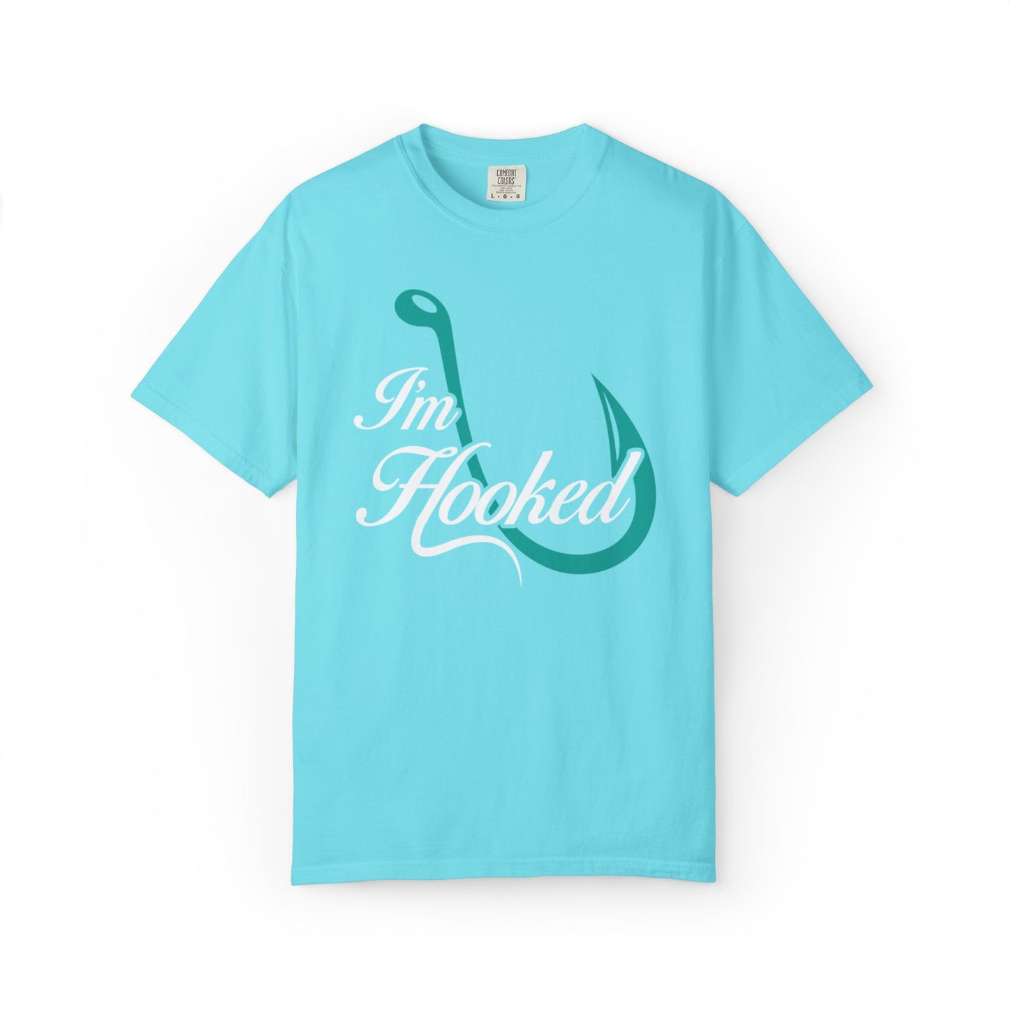 Funny I’m Hooked Rod and Reel Tackle Box Catch Of The Day Sarcastic Fishing Adventure Unisex Heavy Cotton T-Shirt