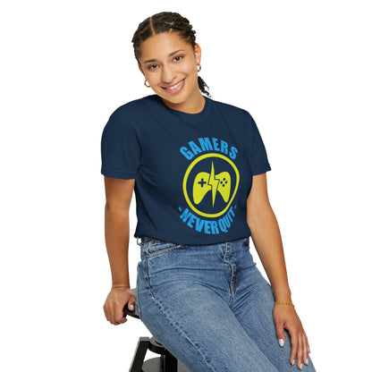 Inspirational Gamers Never Quit Virtual Immortality Forever A Gamer Immortalized In Pixels Unisex Heavy Cotton T-Shirt