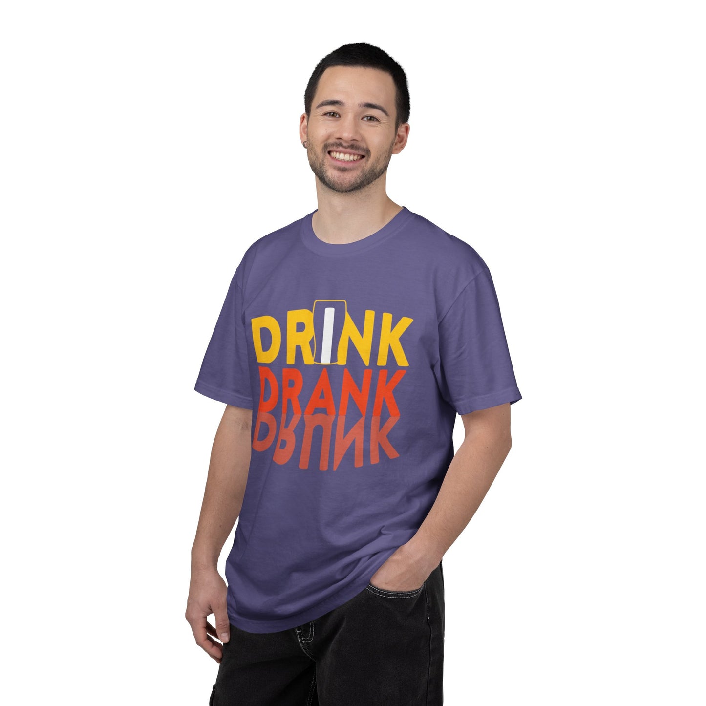 Funny Drink Drank Drunk Want To Drink Beer sarcastic Beer Glass Sip & Smile Unisex Heavy Cotton T-Shirt