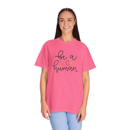 Be A Nice Human Positivity Optimism Happiness Tee Mindset Gratitude Empathy Unisex Heavy Cotton T-Shirt