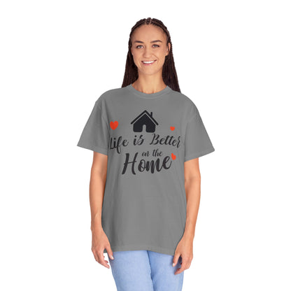 Life Is Better On The Home Peaceful Paradise Tee Cherished Space Heartfelt Haven Unisex Heavy Cotton T-Shirt