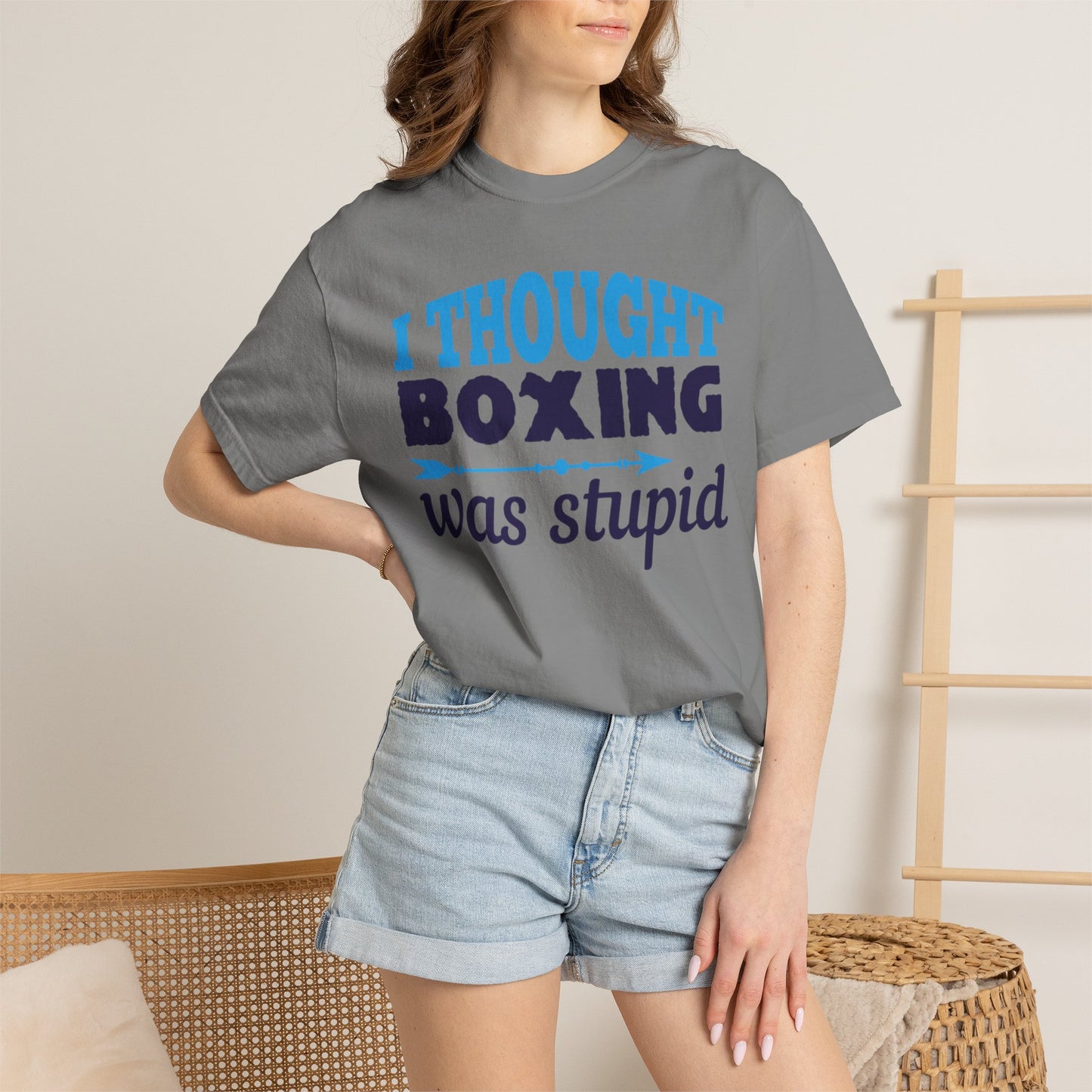 Funny I Thought Boxing Was Stupid Playful Sarcastic Boxing Ring Personal Preference Unisex Heavy Cotton T-Shirt