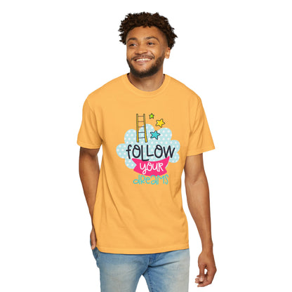 Follow Your Dreams Aspiration Determination Courage Night Wishes Unisex Heavy Cotton T-Shirt
