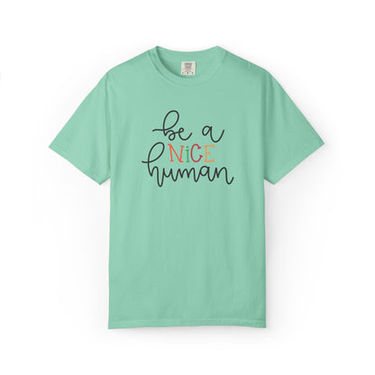Be A Nice Human Positivity Optimism Happiness Tee Mindset Gratitude Empathy Unisex Heavy Cotton T-Shirt