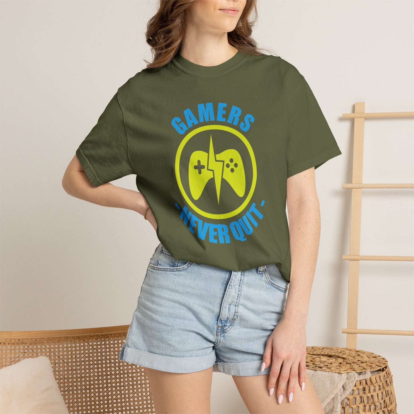 Inspirational Gamers Never Quit Virtual Immortality Forever A Gamer Immortalized In Pixels Unisex Heavy Cotton T-Shirt