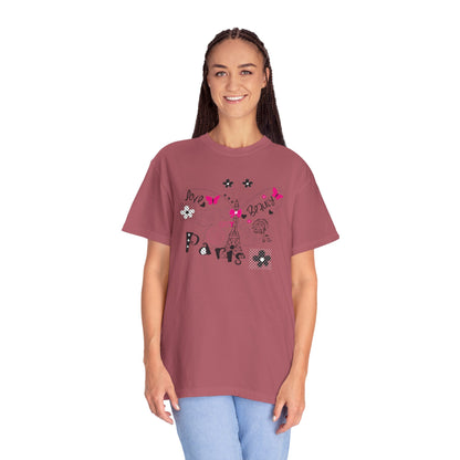 Paris Love Honeymoon Spots Candlelit Dinners Couples’ Tee Retreats Paris Fashion Unisex Heavy Cotton T-Shirt
