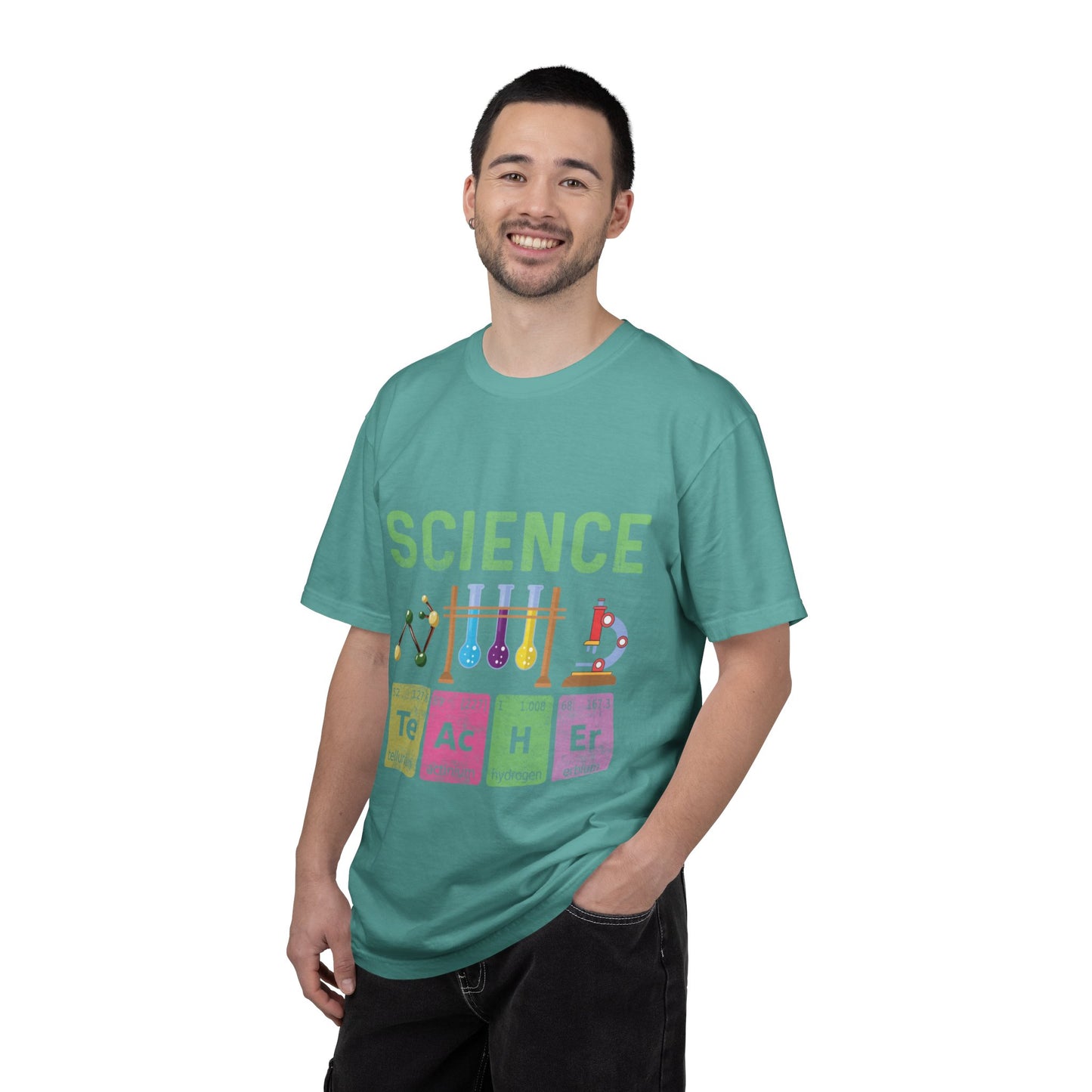 Inspirational Science Microscope Periodic Table Science Lab Chemicals Unisex Heavy Cotton T-Shirt