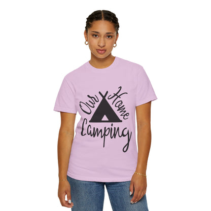 Our Home Camping Freedom Fighter Adventure Lovers Tee Nature Exploration Bonfire Travel Van Unisex Heavy Cotton T-Shirt