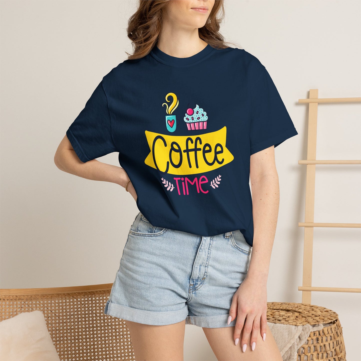 Funny Coffee Time Beans Latte Lovers Tee Black Brew Addicted Barista Freak Unisex Heavy Cotton T-Shirt