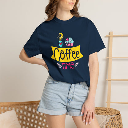 Funny Coffee Time Beans Latte Lovers Tee Black Brew Addicted Barista Freak Unisex Heavy Cotton T-Shirt