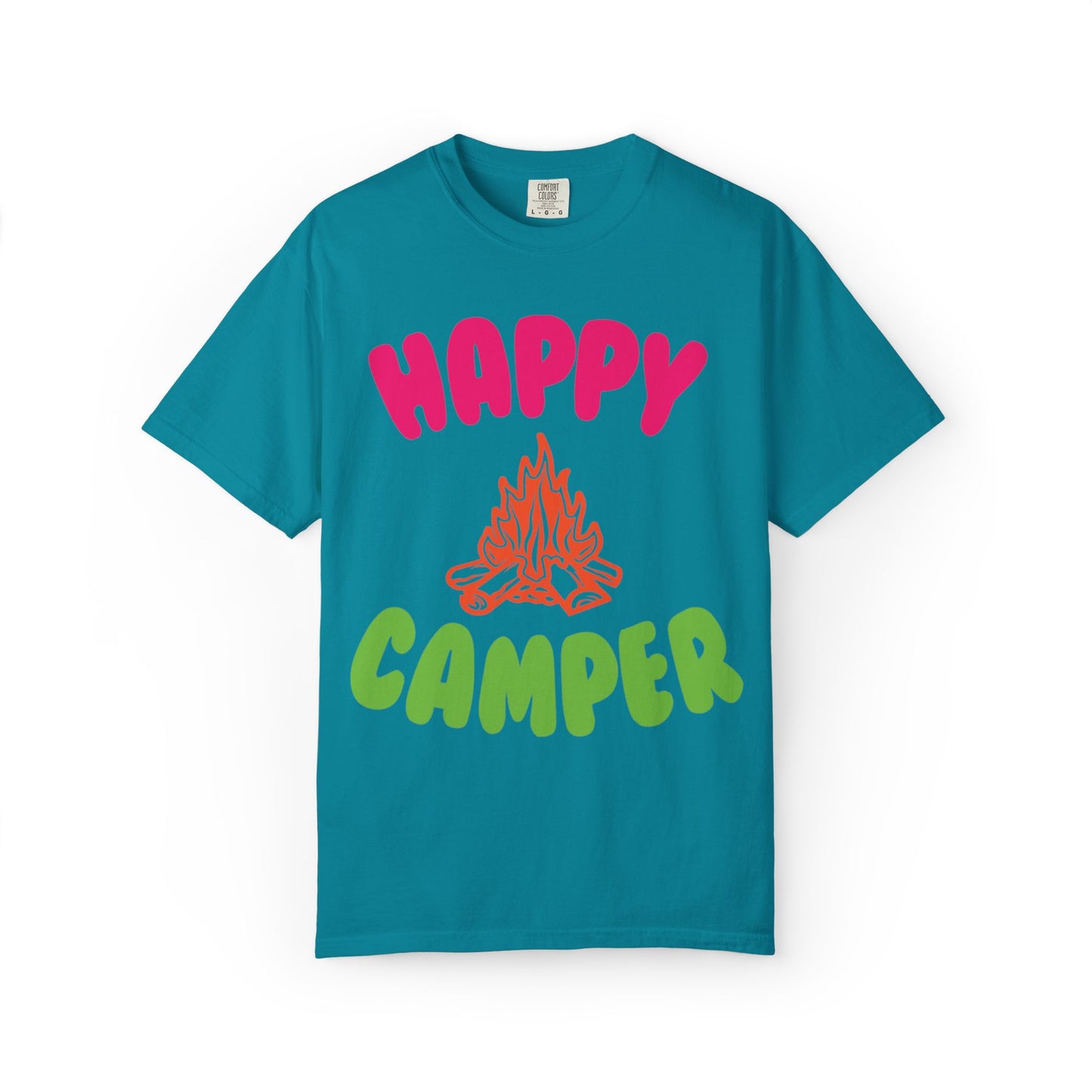 Happy Camper Freedom Fighter Adventure Lovers Tee Nature Exploration Bonfire Travel Van Unisex Heavy Cotton T-Shirt