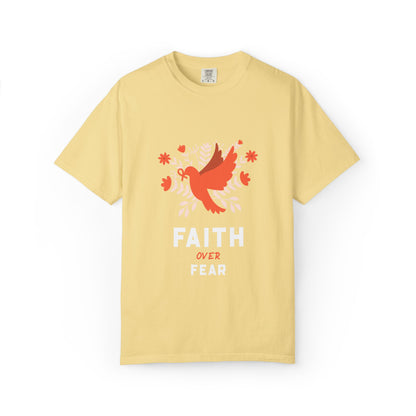 Faith Over Fear Stop Wishing Start Doing Action Goal Setting Modern Tee Achievement Self-Improvement Unisex Heavy Cotton T-Shirt