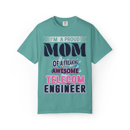 Proud Mom Telecom Engineer Mobile Technology Signal Processing Digital Communication Radio Frequencies Unisex Heavy Cotton T-Shirt