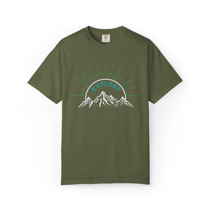 Funny Explore Mountain Adventure Tee Sarcastic Alpine Discover Camping Forest Unisex Heavy Cotton T-Shirt