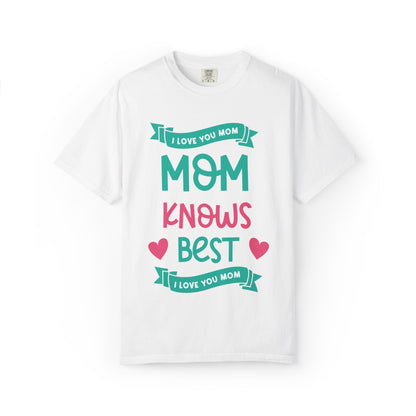 Mom Knows Best Strong Motherhood Heartfelt Guidance Tee Nurturing Knowledge Unisex Heavy Cotton T-Shirt